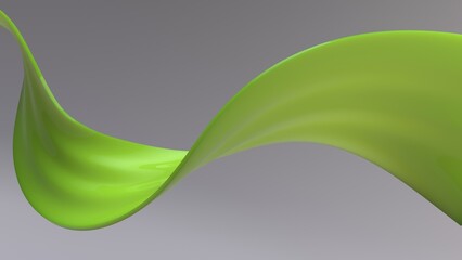 Light green flowing abstract shape - water, satin, fabric abstract motion shape