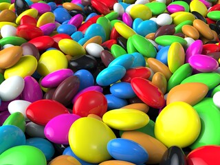 Colorful small rocks and pebbles - colorful candy - wallpaper background