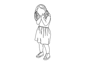 Little Girl Single Line Drawing Ai, EPS, SVG, PNG, JPG zip file