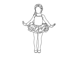Little Girl Single Line Drawing Ai, EPS, SVG, PNG, JPG zip file