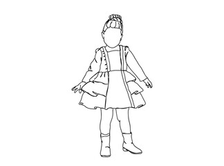 Little Girl Single Line Drawing Ai, EPS, SVG, PNG, JPG zip file