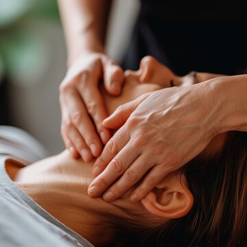 woman having therapy spa massage