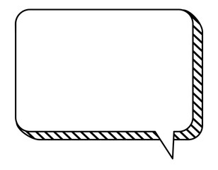 Naklejka premium ストライプの影のあるレトロポップな吹き出し 1