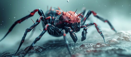Bloodsucking carrier of diseases that is a parasitic arachnid. - obrazy, fototapety, plakaty