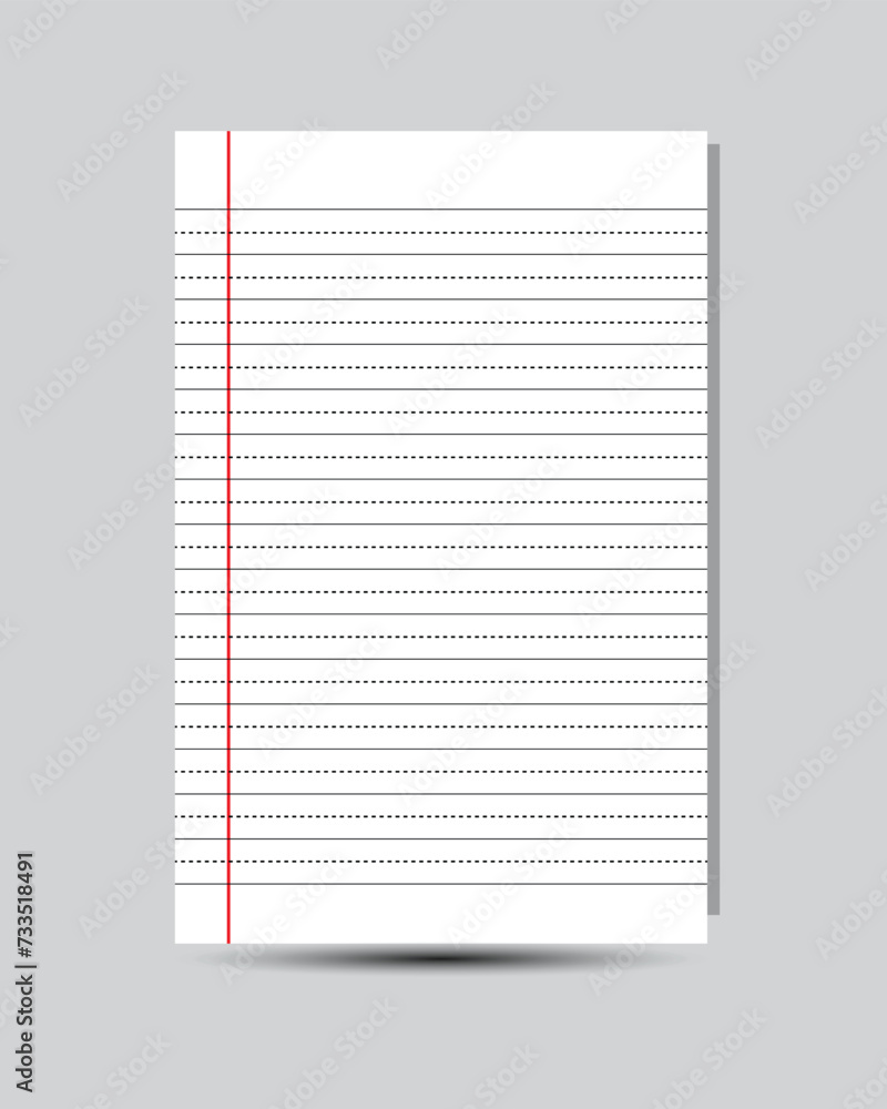 Poster empty writing sheets with line paper templates.