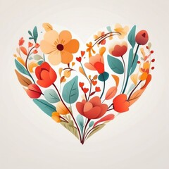 Valentine's Day flower arrangement in shape of a heart