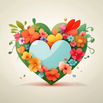 Valentine's Day flower arrangement in shape of a heart