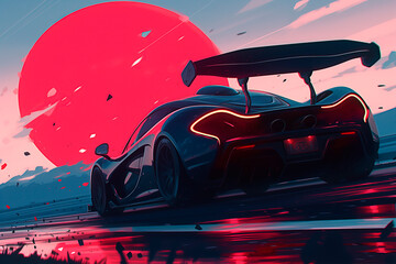 car, golden car, neon car, white car, black car, sports car wallpaper concept, new car launch, car, dark, sport, 350 DPI, ai generated