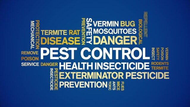 Pest Control animated word cloud;text design animation tag kinetic typography seamless loop.