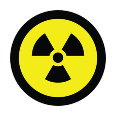 Fototapeta premium radioactive icon nuclear yellow black circle sign isolated warning danger symbol alert caution hazard danger traffic vector flat design for website mobile isolated white Background