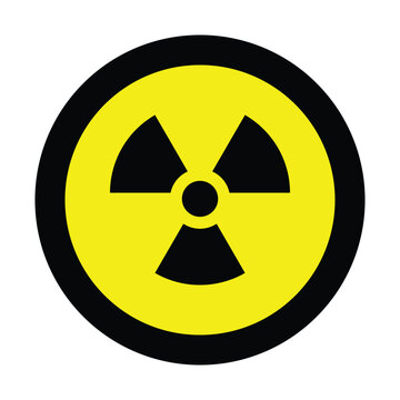 radioactive icon nuclear yellow black circle sign isolated warning danger symbol alert caution hazard danger traffic vector flat design for website mobile isolated white Background