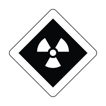 radioactive outline white and black icon nuclear sign design isolated warning danger symbol alert caution hazard danger traffic vector flat design for website mobile isolated white Background