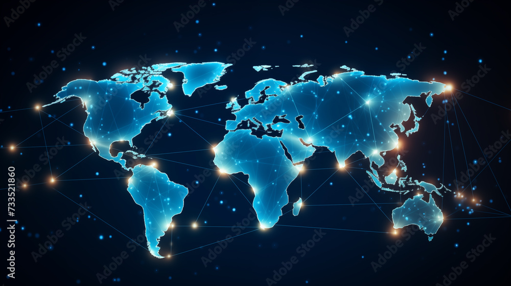 Aufkleber global network connection for technology background.