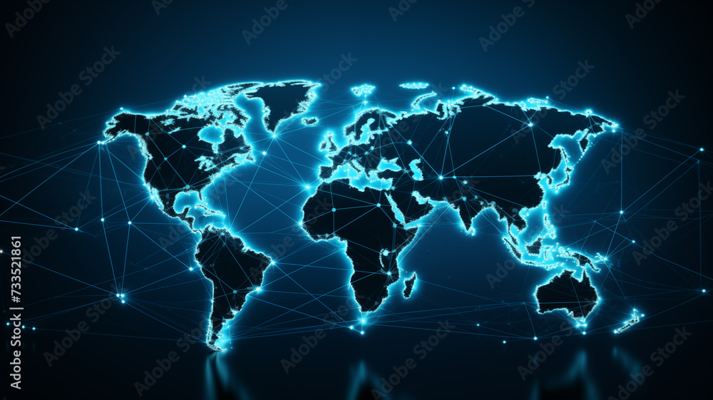 Aufkleber global network connection for technology background.