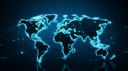 Global network connection for technology background.