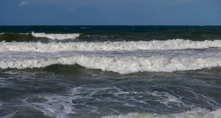 Mediterranean sea waves on the beach of Cyprus 1