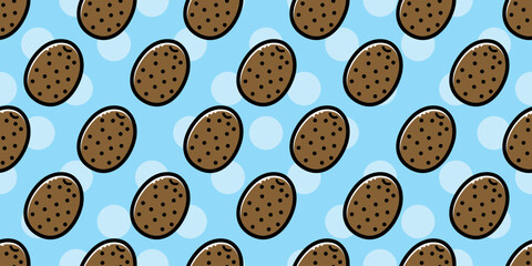 Kiwi illustration background. Seamless pattern. Vector. キウイのイラストパターン　背景素材