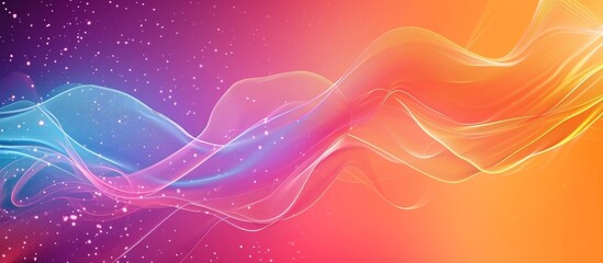 Abstract wave lines on a vibrant background with space for text.
