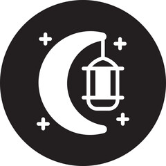 crescent moon glyph icon