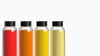 The juice in bottles glass png for drink concept 3d rendering..