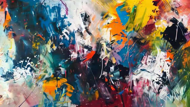 abstract background with a lot of different strokes and splashes of paint