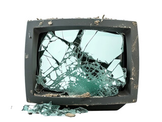 Destroyed Television Isolated
