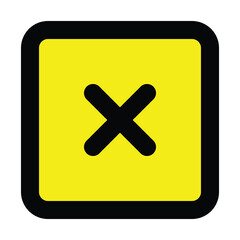 Obraz premium attention crossing x stop yellow black square sign traffic warning caution isolated symbol logo hazard danger badge road mark vector flat design for website mobile isolated white Background