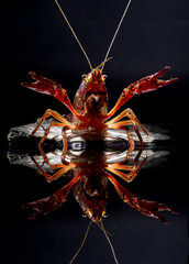 standing Gambero rosso della Louisiana - Procambarus clarkii. Ecrevisse de Louisiane, Louisiana...