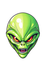 Monster alien head illustration