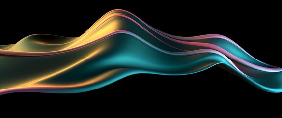 Abstract wavy shapes on a dark background, in a youthful and light magenta style