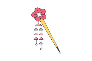 Spring Japan Style Sticker Design
