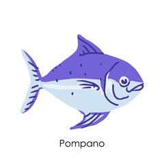 Pompano Edible Salt Water Fish Element