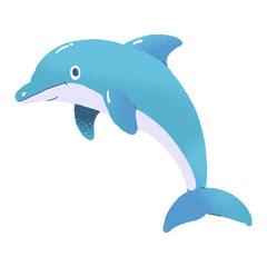 Dolphin Cartoon Ocean Mammals Flat Illustration