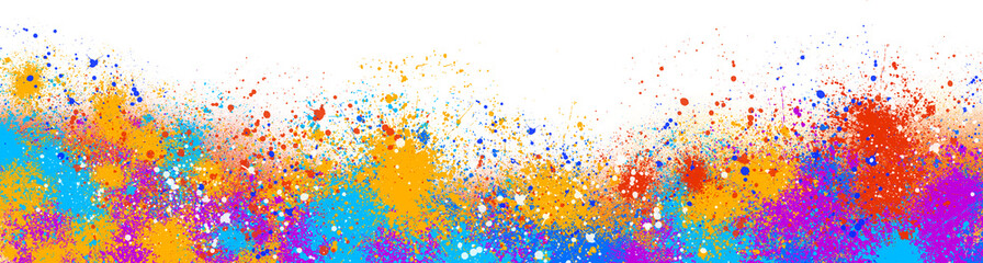 colorful paint splash border elements