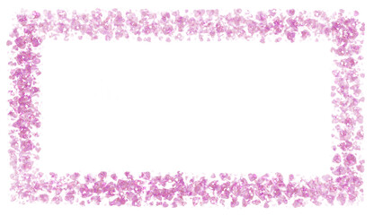 Pink heart glitter frame. Blue sparkle.Square frame on transparent background.	
