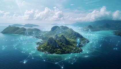 Capturing Seamless Holographic Connections - Illustrating Global Communication and Connectivity between Islands through Innovative Technology