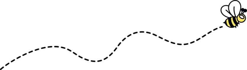 Naklejka premium Cute Hand Drawn Pattern with Flying Bee