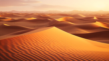 Fototapeta na wymiar Desert landscape, sand dunes with wavy pattern