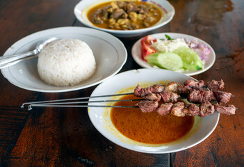 Sate Klathak or Klatak Satay, a traditional goat satay from Yogyakarta, Indonesia