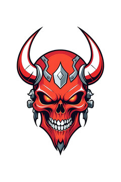 Mecha devil head illustration