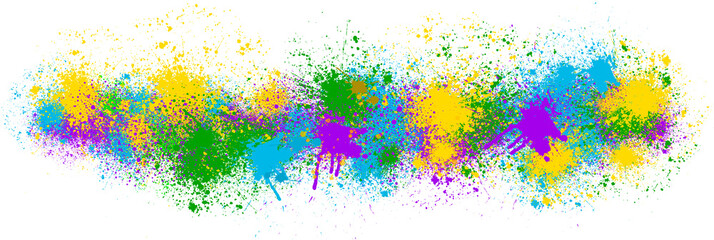 spots and colorful sprays of paint