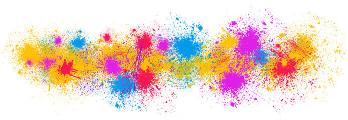 splashes of transparent colorful paint