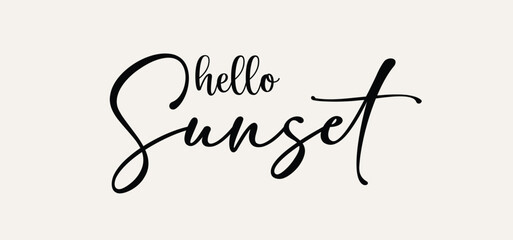  Hello sunset in typography  vector