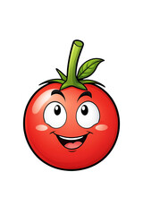 Red tomato with happy face 