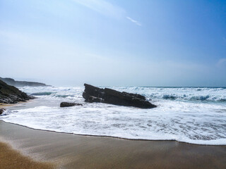 Powerful Waves Crashing On Shore