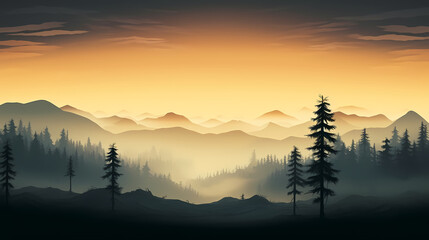 Forest background, vibrant trees