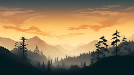 Obraz premium Forest background, vibrant trees