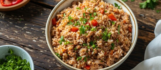 Savory Minced Pork and Rice Delight: A Wholesome Combination of Minced Pork, Rice, and More