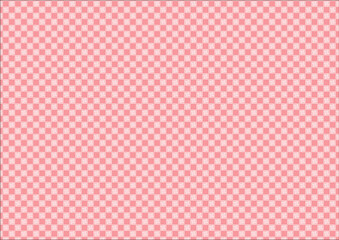 日本の伝統紋様 市松模様（石畳）のシームレスパターン 赤