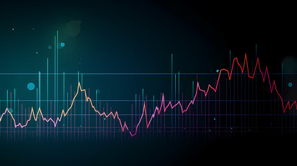 Stock market chart line concept, business chart on stock market background